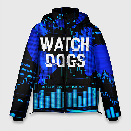 Мужская зимняя куртка Watch Dogs / 3D-Черный – фото 1