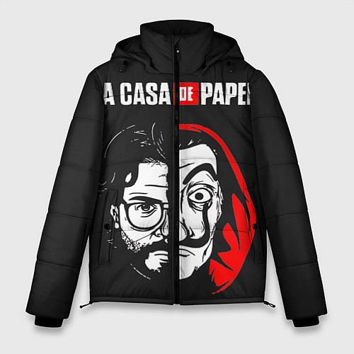 Мужская зимняя куртка La casa de papel / 3D-Черный – фото 1