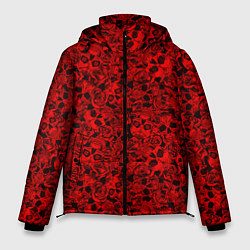 Куртка зимняя мужская ЧЕРЕПА И РОЗЫ, цвет: 3D-черный