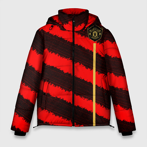 Мужская зимняя куртка Манчестер Юнайтед лого 2020 3D / 3D-Черный – фото 1