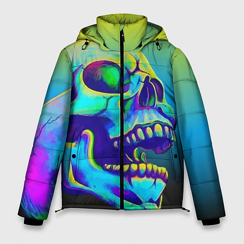 Мужская зимняя куртка Neon skull / 3D-Красный – фото 1