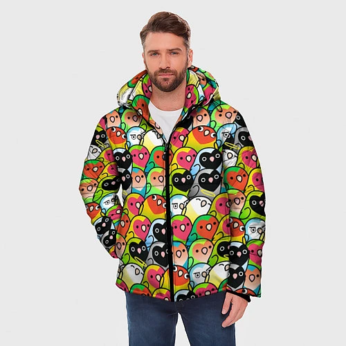 Мужская зимняя куртка Папуги / 3D-Светло-серый – фото 3