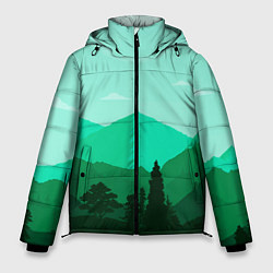 Куртка зимняя мужская Горы пейзаж дикая природа, цвет: 3D-черный