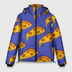 Куртка зимняя мужская Кусочки пиццы, цвет: 3D-черный