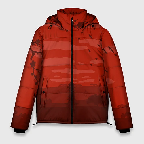 Мужская зимняя куртка Сакура / 3D-Черный – фото 1