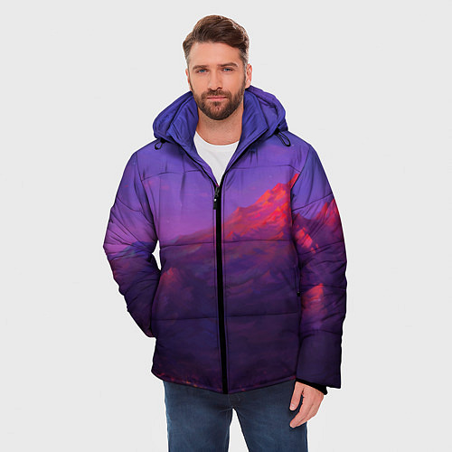 Мужская зимняя куртка Горы / 3D-Светло-серый – фото 3