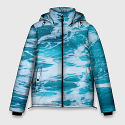 Куртка зимняя мужская Вода волны пена море, цвет: 3D-светло-серый