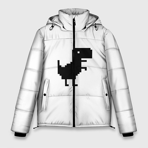 Мужская зимняя куртка Google динозаврик / 3D-Черный – фото 1