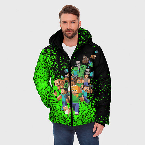 Мужская зимняя куртка Minecraft / 3D-Светло-серый – фото 3