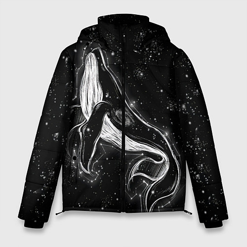 Мужская зимняя куртка Космический Кит / 3D-Черный – фото 1