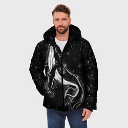 Куртка зимняя мужская Космический Кит, цвет: 3D-черный — фото 2