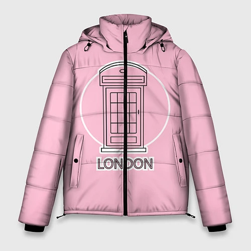 Мужская зимняя куртка Телефонная будка, London / 3D-Черный – фото 1