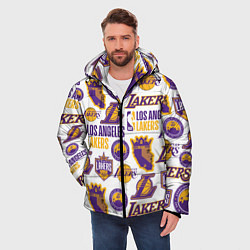 Куртка зимняя мужская LAKERS LOGO, цвет: 3D-светло-серый — фото 2