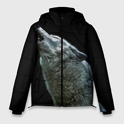 Куртка зимняя мужская Воющий волк, цвет: 3D-черный