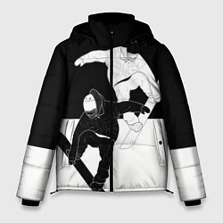 Куртка зимняя мужская Сноубордисты, цвет: 3D-черный