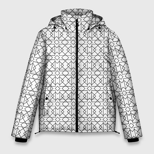 Мужская зимняя куртка Геометрический узор / 3D-Черный – фото 1