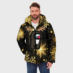 Куртка зимняя мужская AMONG US НОВОГОДНИЙ, цвет: 3D-черный — фото 2