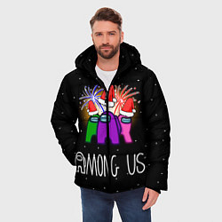 Куртка зимняя мужская Among Us Новый год, цвет: 3D-черный — фото 2