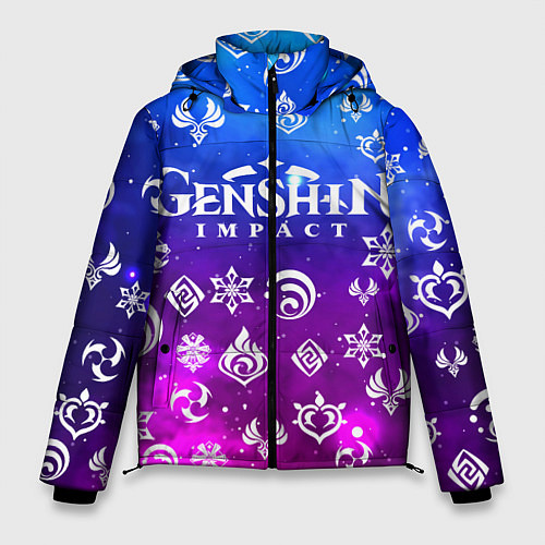 Мужская зимняя куртка GENSHIN IMPACT / 3D-Черный – фото 1