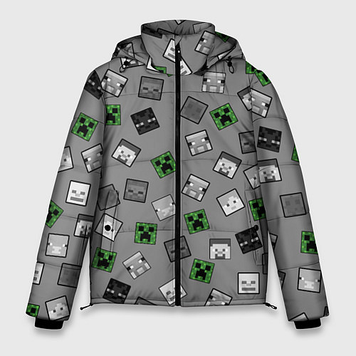 Мужская зимняя куртка Minecraft / 3D-Черный – фото 1