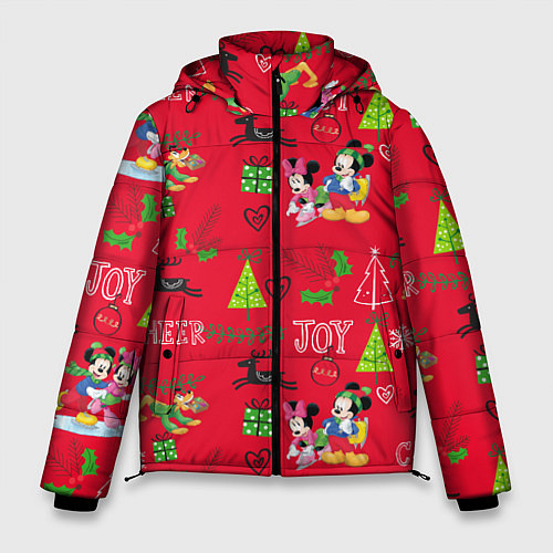 Мужская зимняя куртка Mickey & Minnie pattern / 3D-Черный – фото 1