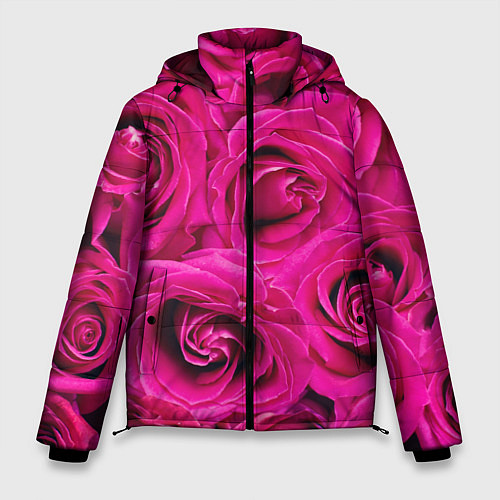Мужская зимняя куртка Розы / 3D-Черный – фото 1