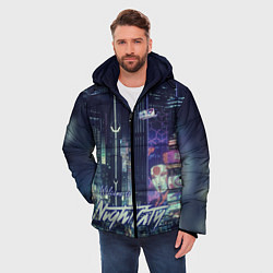 Куртка зимняя мужская Welcome to Night City, цвет: 3D-черный — фото 2