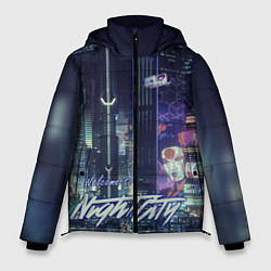 Куртка зимняя мужская Welcome to Night City, цвет: 3D-светло-серый