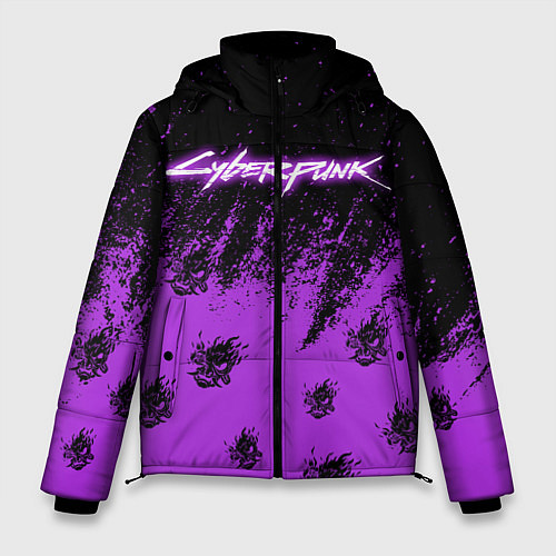 Мужская зимняя куртка Cyberpunk neon / 3D-Черный – фото 1