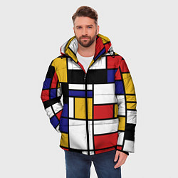 Куртка зимняя мужская Color blocking, цвет: 3D-черный — фото 2