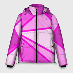 Куртка зимняя мужская Осколки розового стекла, цвет: 3D-черный