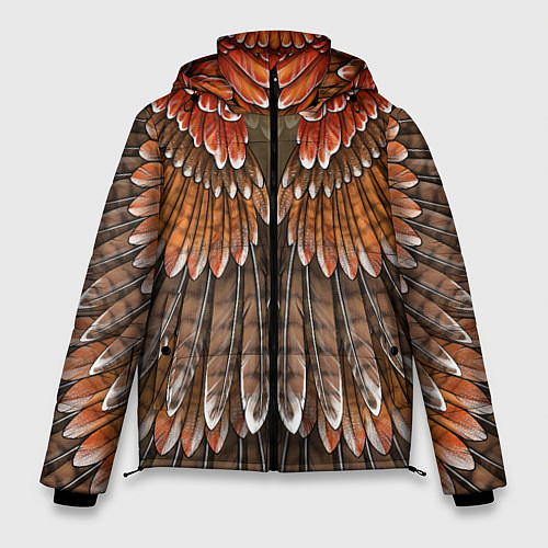Мужская зимняя куртка Оперение: орел / 3D-Черный – фото 1
