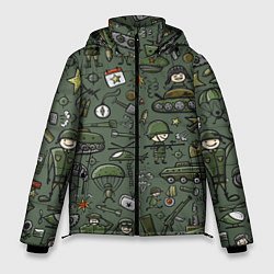 Куртка зимняя мужская Военные атрибуты, цвет: 3D-черный