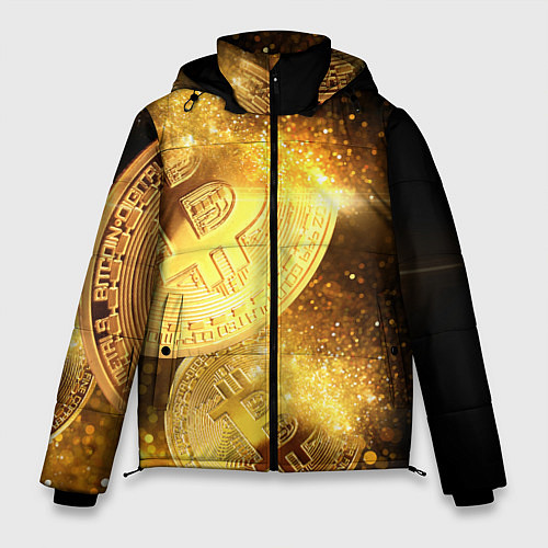 Мужская зимняя куртка БИТКОИН ЗОЛОТО BITCOIN GOLD / 3D-Черный – фото 1