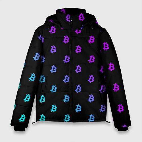 Мужская зимняя куртка БИТКОИН НЕОН BITCOIN NEON Z / 3D-Черный – фото 1