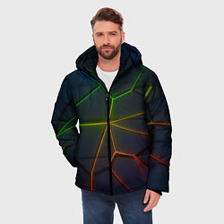 Куртка зимняя мужская НЕОНОВЫЕ ПЛИТЫ 3D ПЛИТЫ, цвет: 3D-черный — фото 2