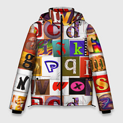Куртка зимняя мужская Английские буквы 2, цвет: 3D-светло-серый