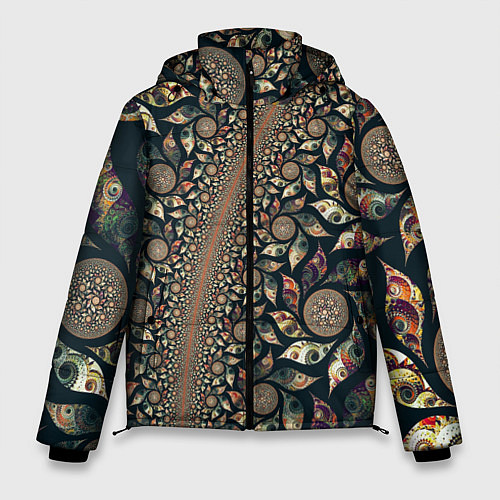 Мужская зимняя куртка Цветок / 3D-Черный – фото 1
