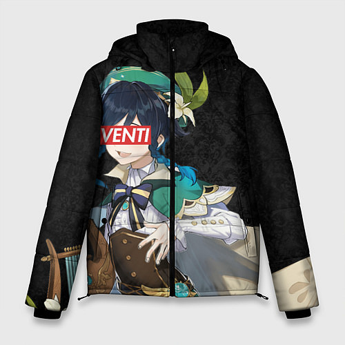 Мужская зимняя куртка Genshin Impact VENTI / 3D-Черный – фото 1