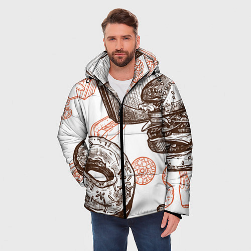 Мужская зимняя куртка Вкусности / 3D-Светло-серый – фото 3