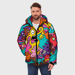 Куртка зимняя мужская Crazy abstraction, цвет: 3D-черный — фото 2