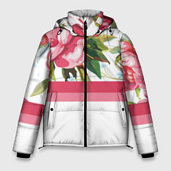 Куртка зимняя мужская Нежные Розы, цвет: 3D-красный