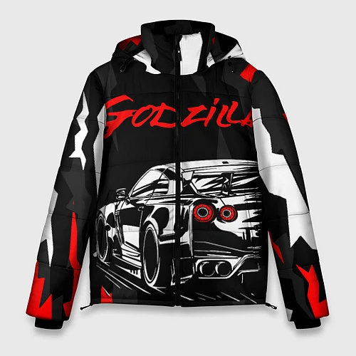 Мужская зимняя куртка NISSAN GT-R GODZILLA / 3D-Черный – фото 1