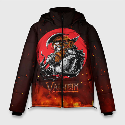 Мужская зимняя куртка Valheim огненный викинг / 3D-Черный – фото 1