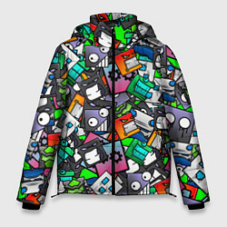 Куртка зимняя мужская Geometry Dash: Pattern Z, цвет: 3D-светло-серый