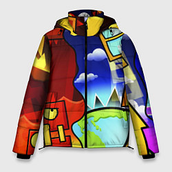 Куртка зимняя мужская Geometry Dash, цвет: 3D-черный
