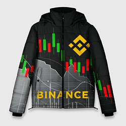 Куртка зимняя мужская BINANCE БИНАНС ГРАФИК, цвет: 3D-светло-серый