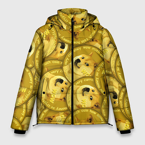 Мужская зимняя куртка DOGECOIN DOGE ДОГИКОИН / 3D-Черный – фото 1