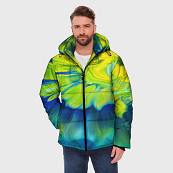 Куртка зимняя мужская Разводы яркой краски, цвет: 3D-светло-серый — фото 2