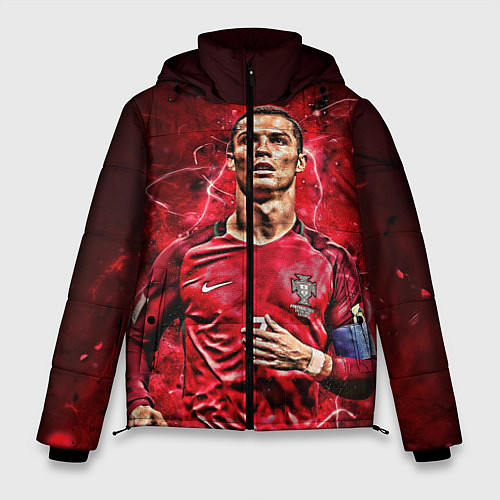 Мужская зимняя куртка Cristiano Ronaldo Portugal / 3D-Черный – фото 1